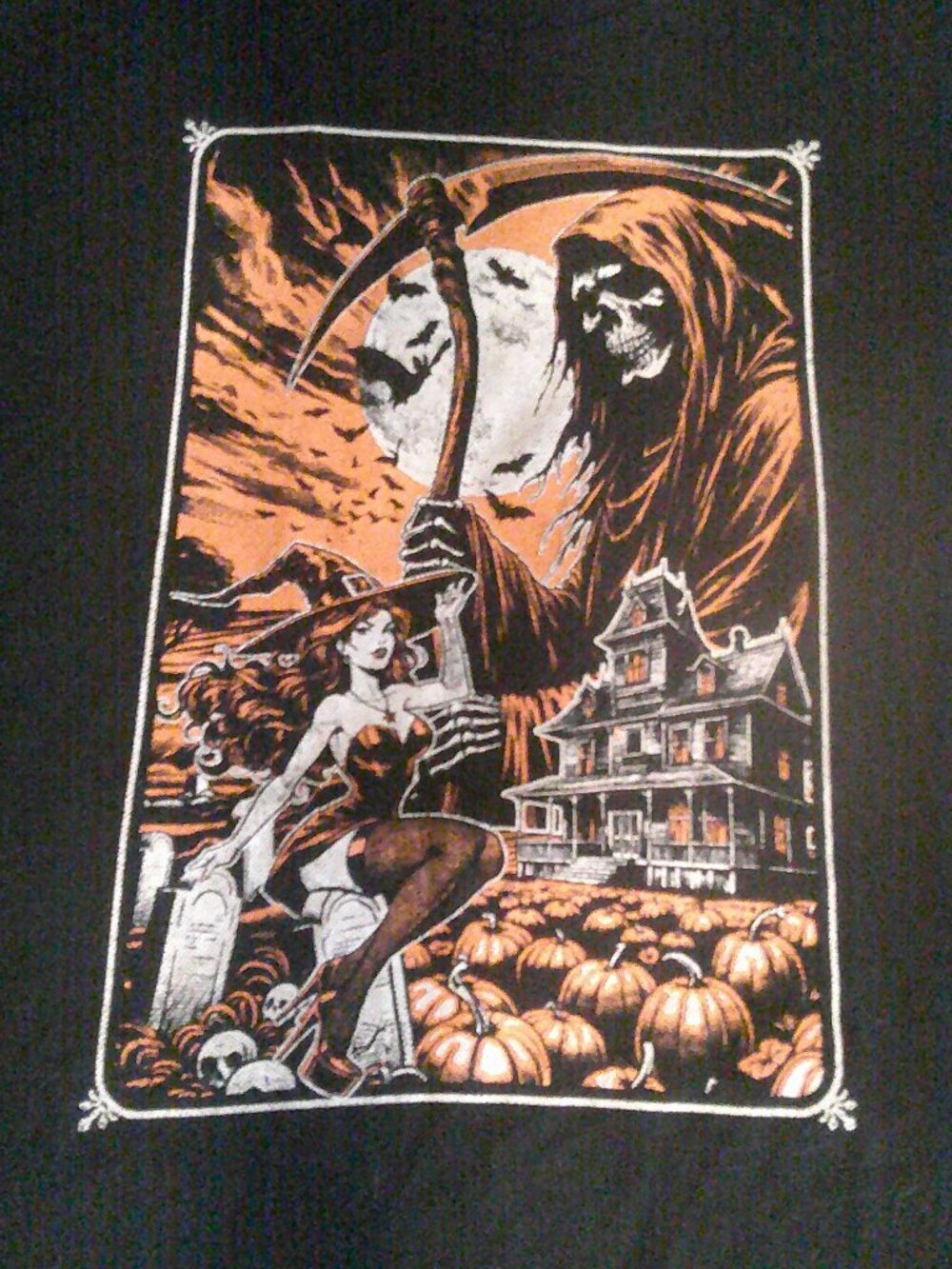 3XL Reaper & Hot Witch T-Shirt-Good Condition-No Tags
